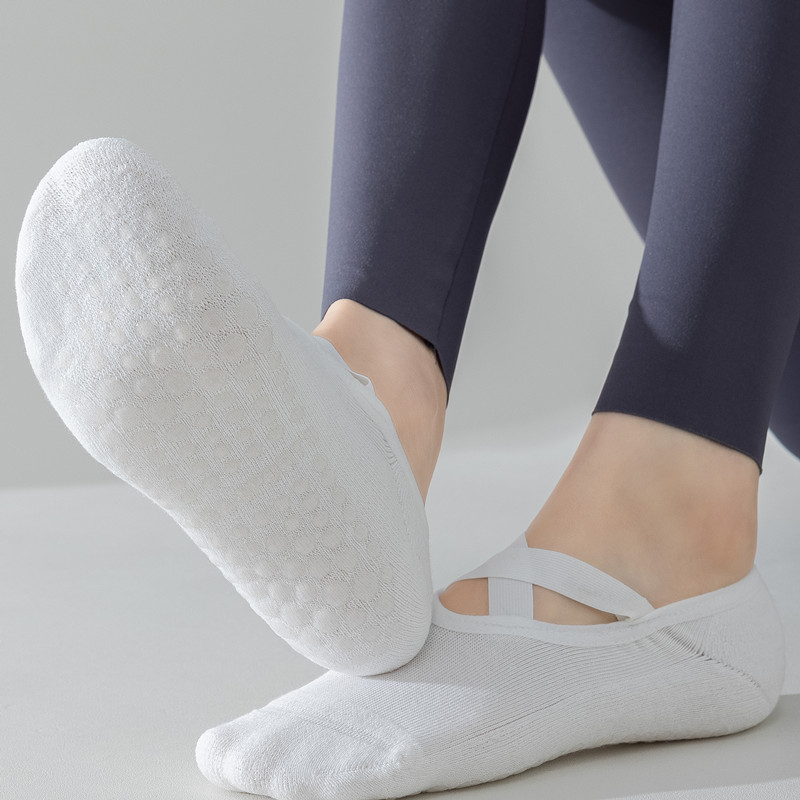 Cross Straps Yoga Socks Women's Thickened Foot Soles Shoes and Socks Anti-slip Professional Pilates Dance Fitness Sports Socks