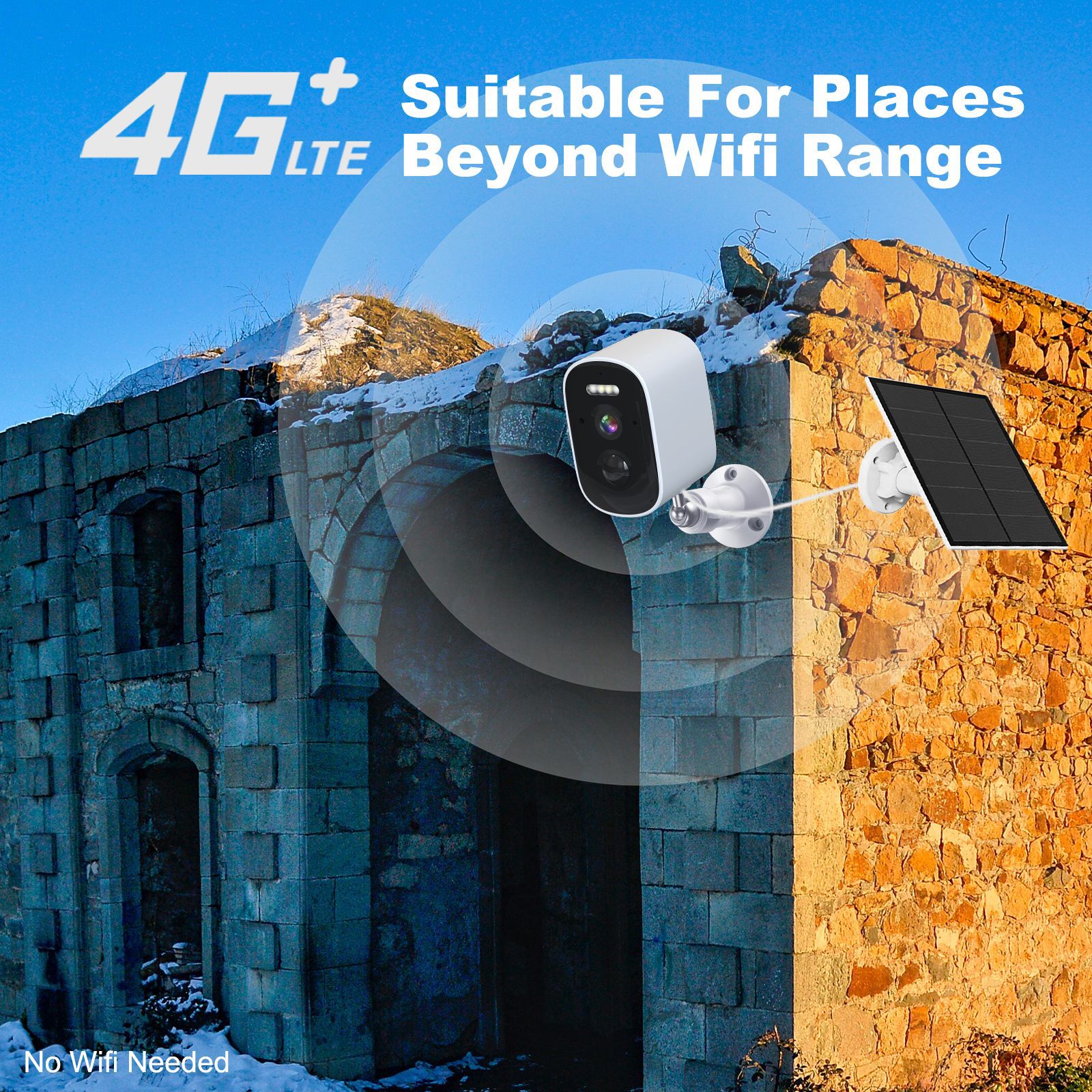 Cámara de Vigilancia 4G de Fábrica, Inalámbrica, Impermeable, con Energía Solar, de Bajo Consumo, Tipo Torreta Inteligente, Popular para Comercio Exterior y Ventas Transfronterizas