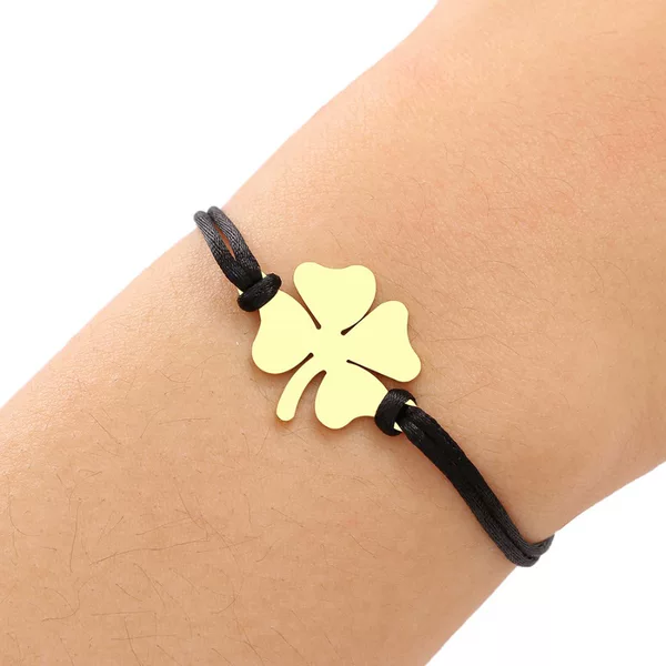 Four-Leaf Adjustable Woven Bracelet, Exquisite and Fashionable, Simple for Everyday Wear, Unisex