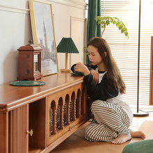 归家原创法式复古实木电视柜美式客厅小户型视听柜组合中古风家具