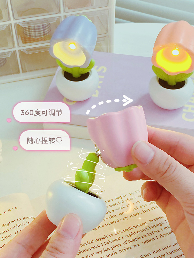 Batterie-Tischlampe Cartoon-Blumen DIY Creme-Gel Nachtlicht Mini-LED Stimmungslicht Kreatives Geschenk Dekofigur