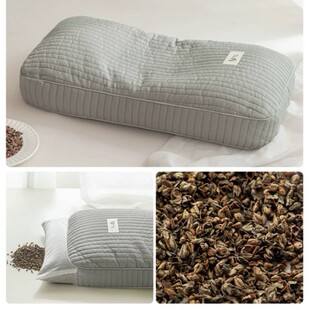 Whole Buckwheat Shell Pillow, Cervical Spine Protection, Cassia Seed Pillow Core, Hard Whole Head Adult Male Neck Pillow Single Pack