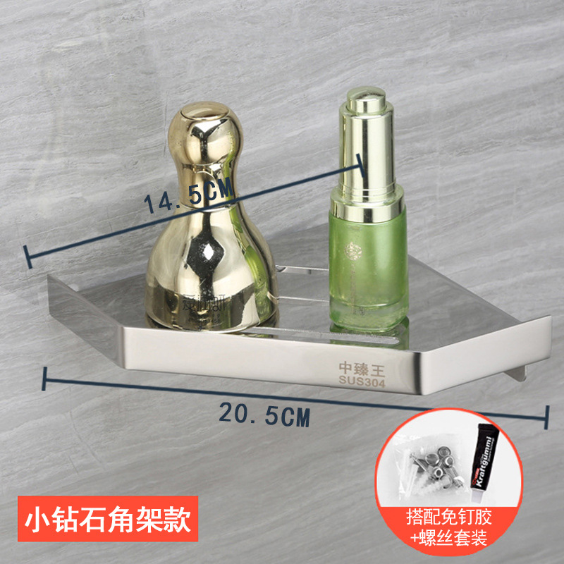 Venta al por mayor de ingeniería 304 Acero inoxidable triángulo rack de almacenamiento directo de fábrica baño esquina rack ponche-hotel gratis recomendar