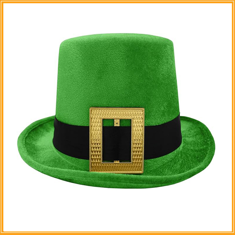 Sombreros de fiesta irlandeses, día de San Patricio, sombreros de trébol con barba, sombreros irlandeses, sombreros altos, sombreros de espectáculo