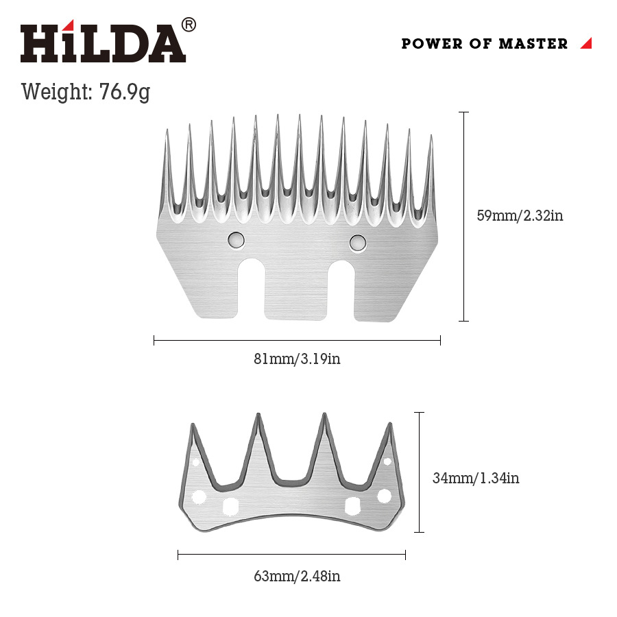 Ventas directas de la fábrica Hilda cizalla de lana eléctrica cortadora de lana especial cuchilla máquina de corte cabeza de corte en stock al por mayor