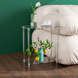 Cross -border acrylic small table beverage table, small bedside table, for sofa, living room, bedroom, easy to assemble 2