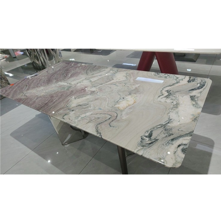 Light Luxury Custom-Made Natural Luxury Stone Dining Table, Hotel Restaurant Special Dining Table, Rectangular Table and Chair Combination Source Factory