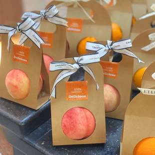 Ge Qiang fruit packaging box orange apple orange peach single and double portable primary color kraft paper packaging bag carton