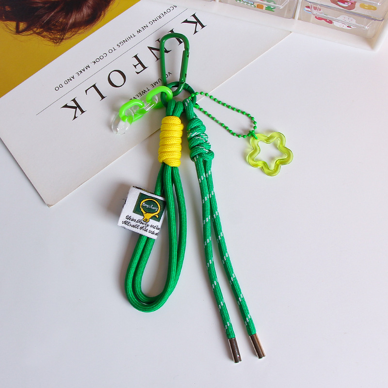 インスタイルカラフルなナイロンロープ編組ロープキーホルダーペンダント miu バッグストラップ携帯電話装飾ハンドロープアクセサリー|undefined