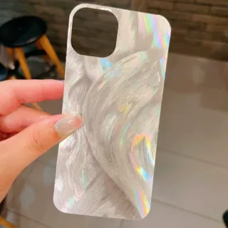 vivoys20pro镭射卡纸羽纱闪粉银色手机壳diy透明背卡 s19pro