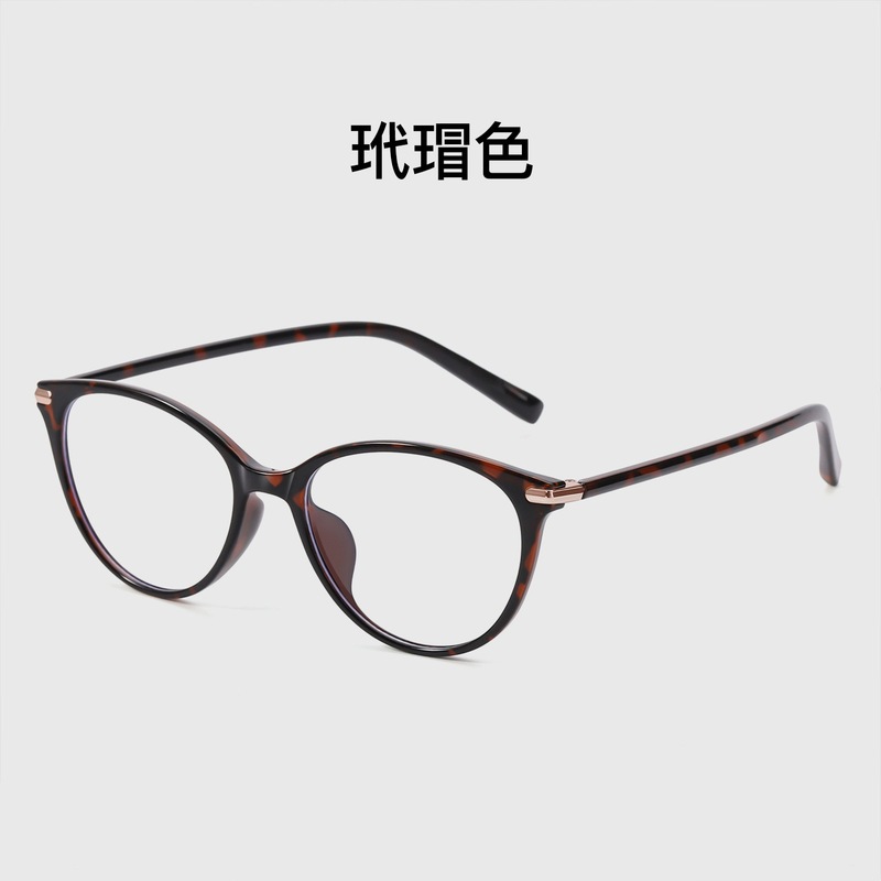 52016电商热销TR椭圆猫眼防蓝光近视眼镜男女批发复古玳瑁平光镜|undefined