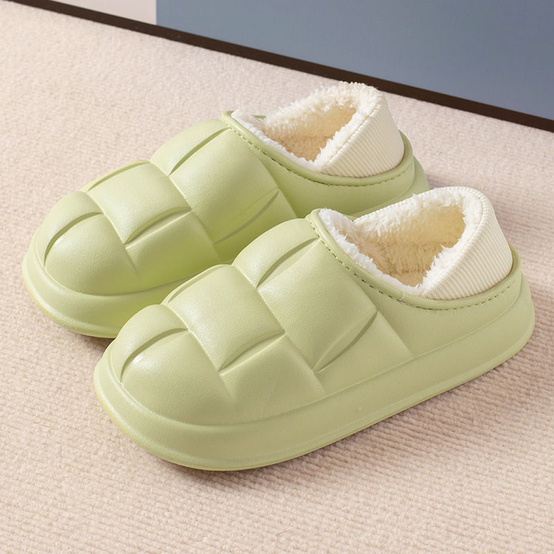 Boji impermeable Zapatillas de algodón para las mujeres desgaste de invierno antideslizante pétalos interior hogar cálido hogar forro polar zapatillas para hombres