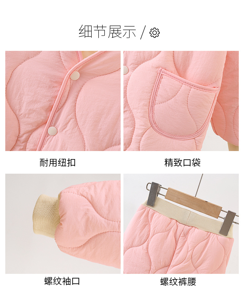 Two-piece warm autumn and winter sets of cotton-padded and thickened clothes and pants for boys and girls, as well as cotton-padded jackets and jackets for children and babies pic 13