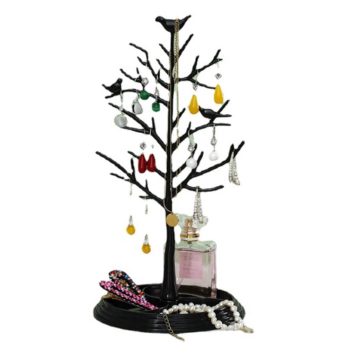 2# Bird Tree Earrings Stand Display Stand Dressing Table Tree-shaped Household Earrings Hand Jewelry Headband Necklace Jewelry Hanger