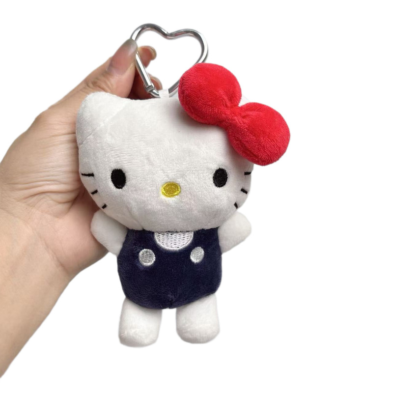 网红背带裤HelloKitty挂件猫经典款毛绒公仔挂件可爱玩偶包包挂饰|undefined