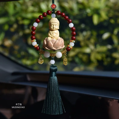 Car hanging – Wholesale - little-buddha-peaceful-blessing-green-tassel