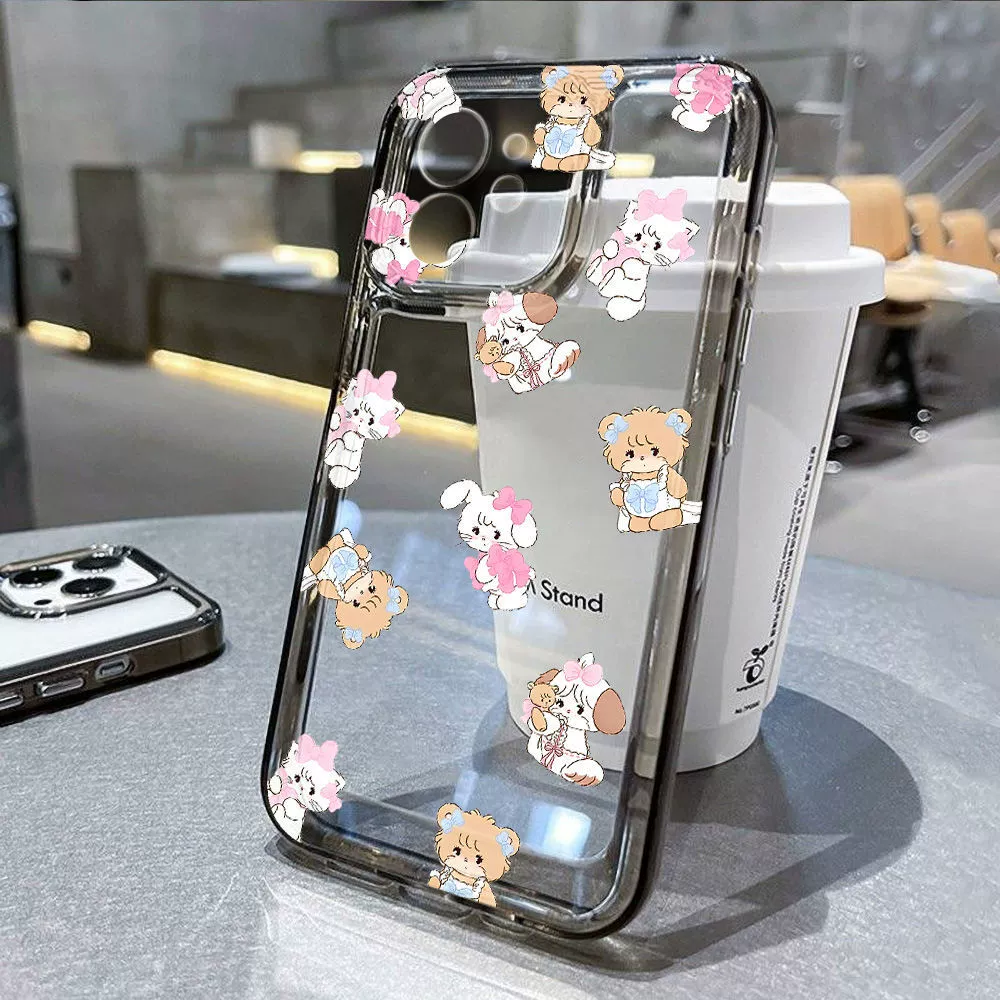  Apple, совместимый кролик, iPhone 14, чехол, с маленькими мишками, iphone, 16promax, 13
