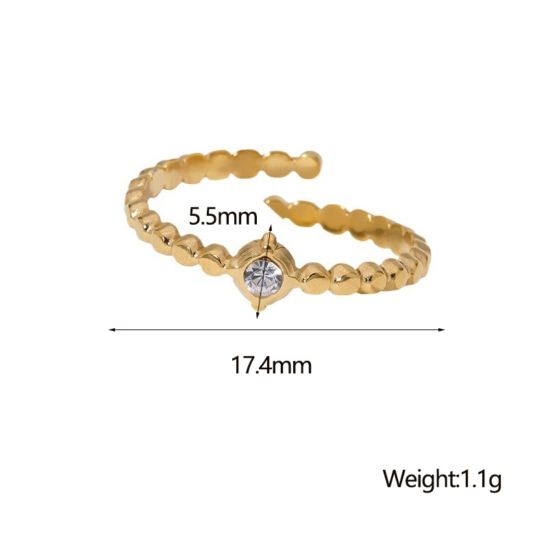 PVD Coated Animal Prints Jewelry Geometric 304 Stainless Steel Casual Simple Style Waterproof Non Tarnish Open Rings display picture 2
