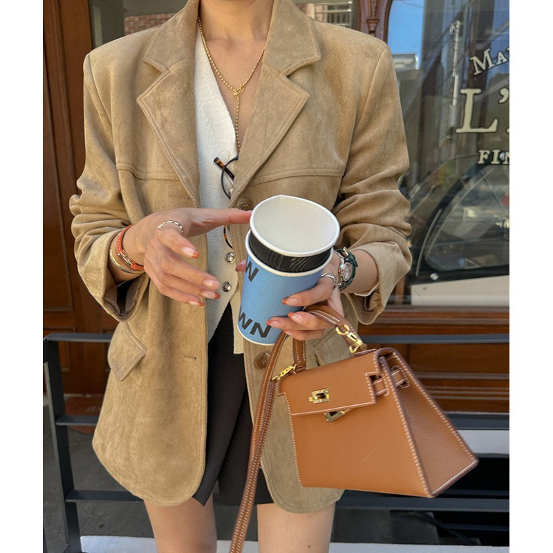 Korean Chic Autumn and Winter New Fashion Versatile Casual Suede Blazer for Women