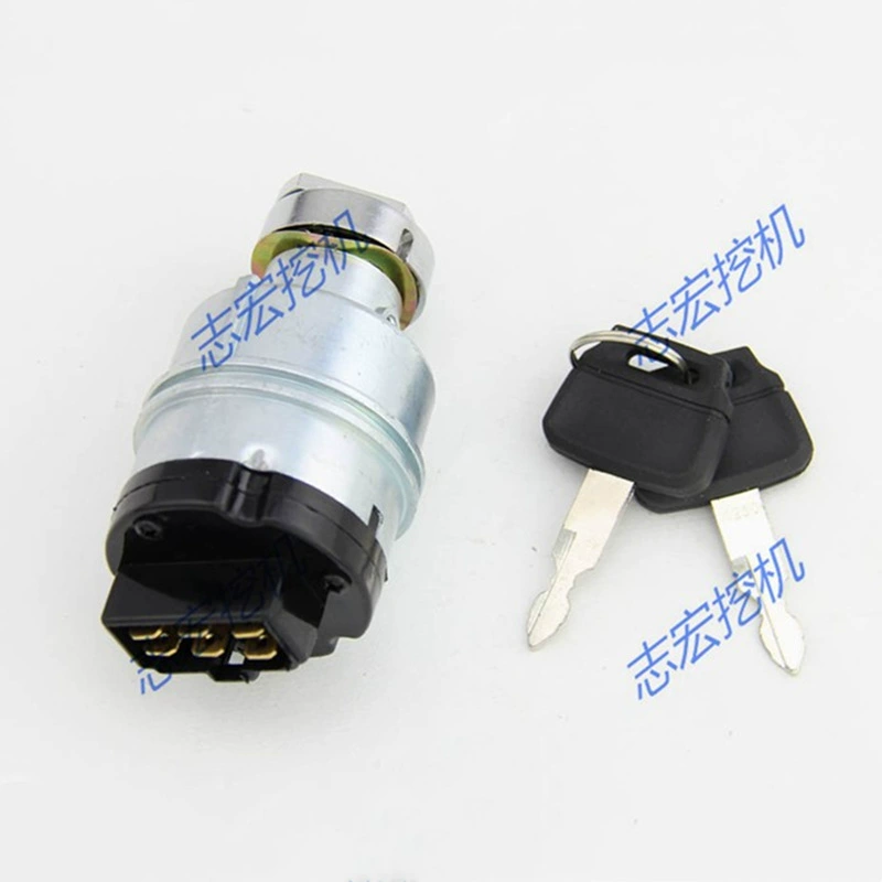 Аксессуары для экскаваторов Экскаватор Shengang SK200-8 переключатель зажигания, пусковой выключатель 6 вилок Цзянсу, Чжэцзян и Шанхай Бесплатная доставка