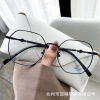 New TR90 polygon large frame plain multi -match blue light glasses Xiahongshu net red female with myopia glasses rack