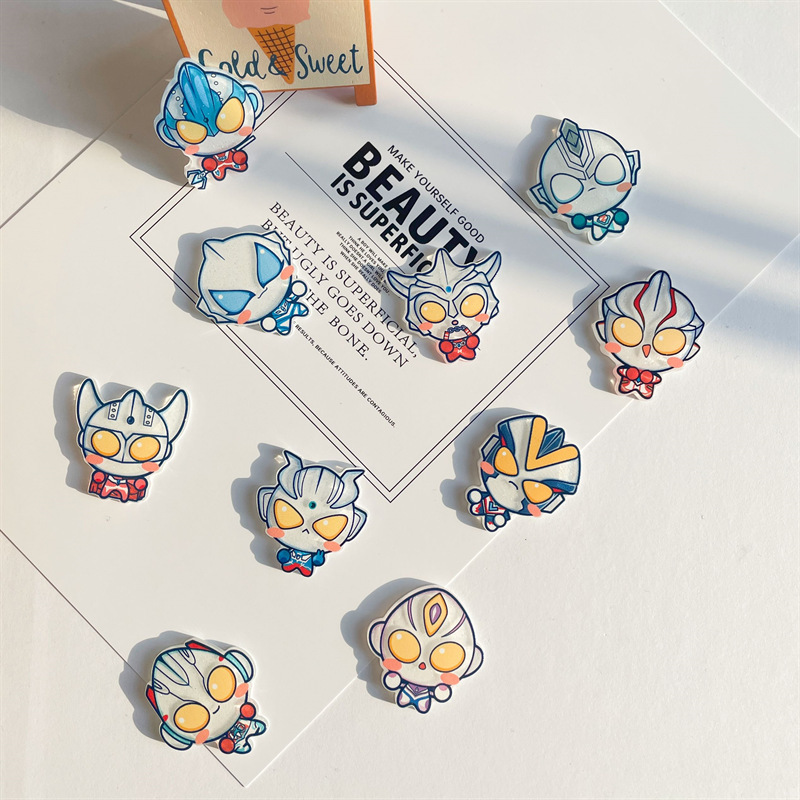 Factory Direct Sale Ultraman Brooch Japanese Style High-Value Ins Cartoon Student Creative Zero Peripheral Badge