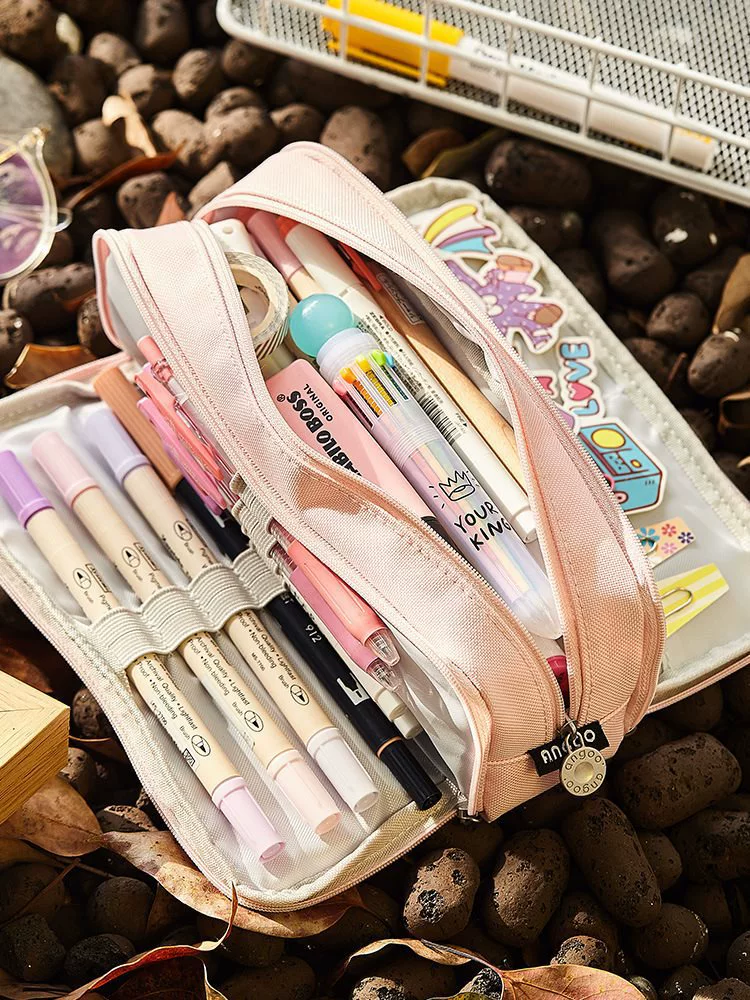 Capacious multilayer Japanese pencil case for students, for secondary school