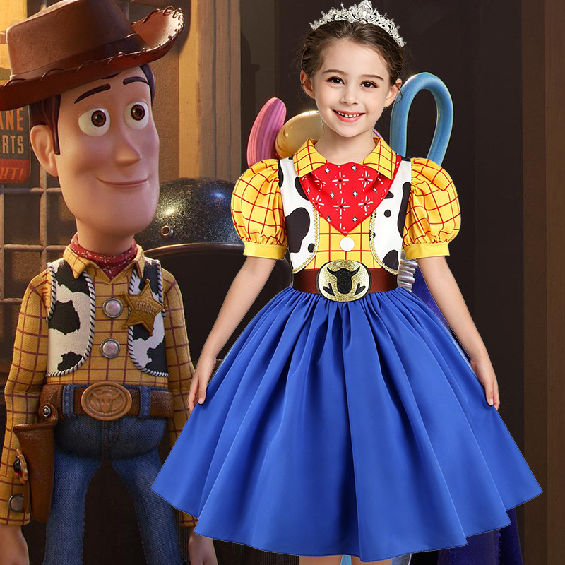 Foreign trade Toy Story 5, new foreign trade Woody costume, cosplay performance outfit, girls' dress Foreign trade Toy Story 5, new foreign trade Woody costume, cosplay performance outfit, girls' dress
