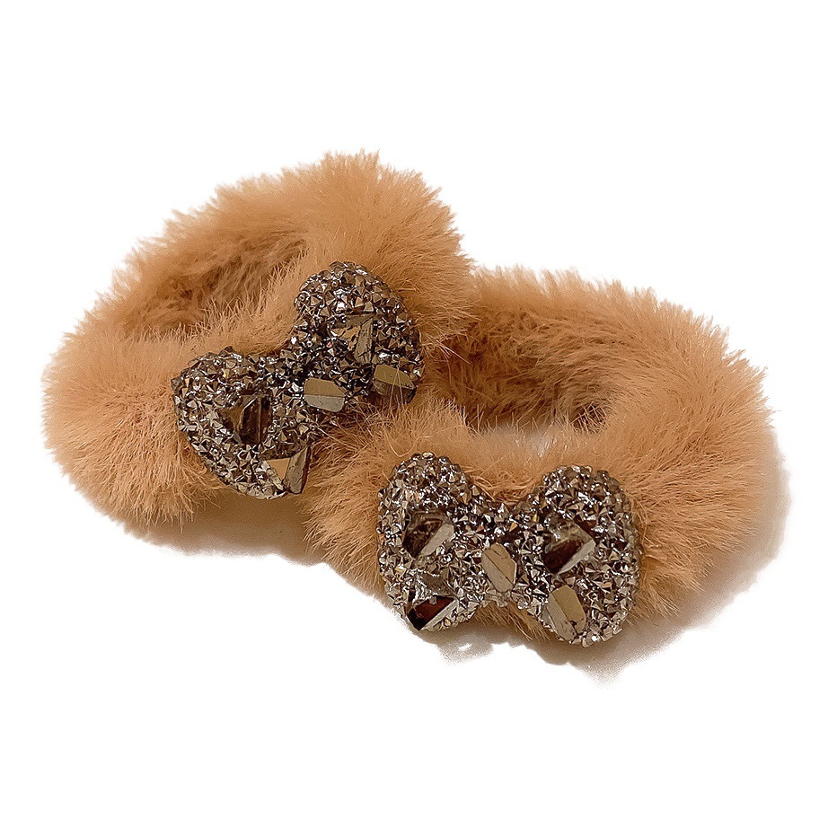 Arco banda de goma niñas 'pelo corbata de pelo cuerda otoño e invierno nuevo felpa pelo banda alta elástico durable pelo cuerda pelo accesorios