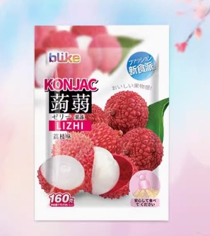 Jindefu Shanquan Konjac Jelly 160г пакетик со вкусом личи (80 пакетиков на всю коробку)