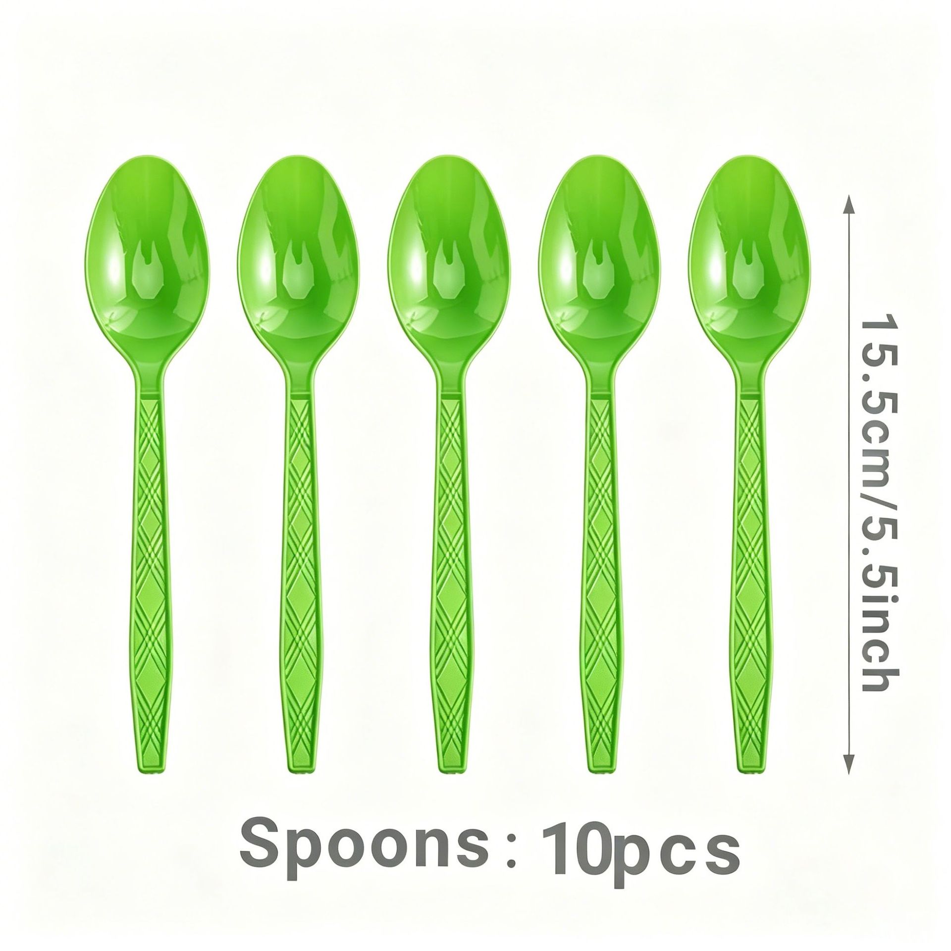 Cucharas verdes de frutas (10 pcs / paquete)