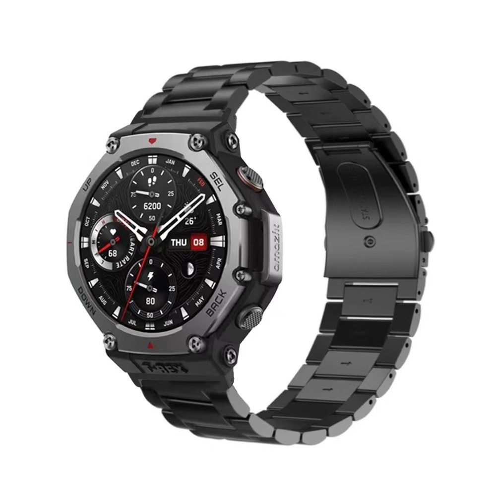 Suitable for Huami Amazfit T-Rex3 steel strap three-bead T-Rex steel strap business (with connector) 2