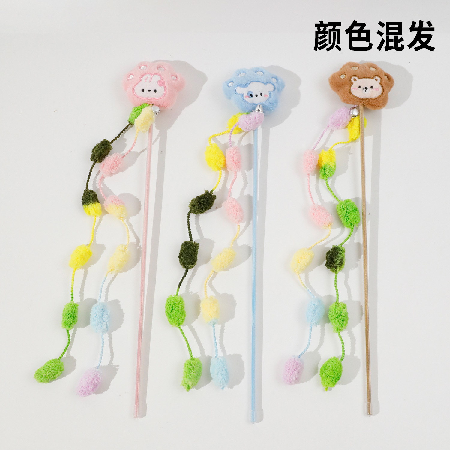 Patas de gato de PVC, hilo de lana, borla, poste de gato divertido, gato, juguete interactivo para aliviar el aburrimiento, palo de gato divertido de Amazon, al por mayor