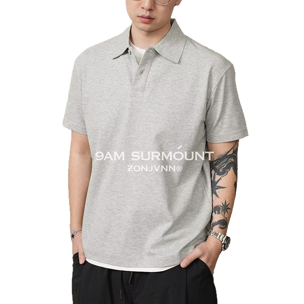 POLO camisa solapa manga corta hombre falso dos negocios británicos ocio suelto verano fresco marea comercio exterior transfronterizo al por mayor