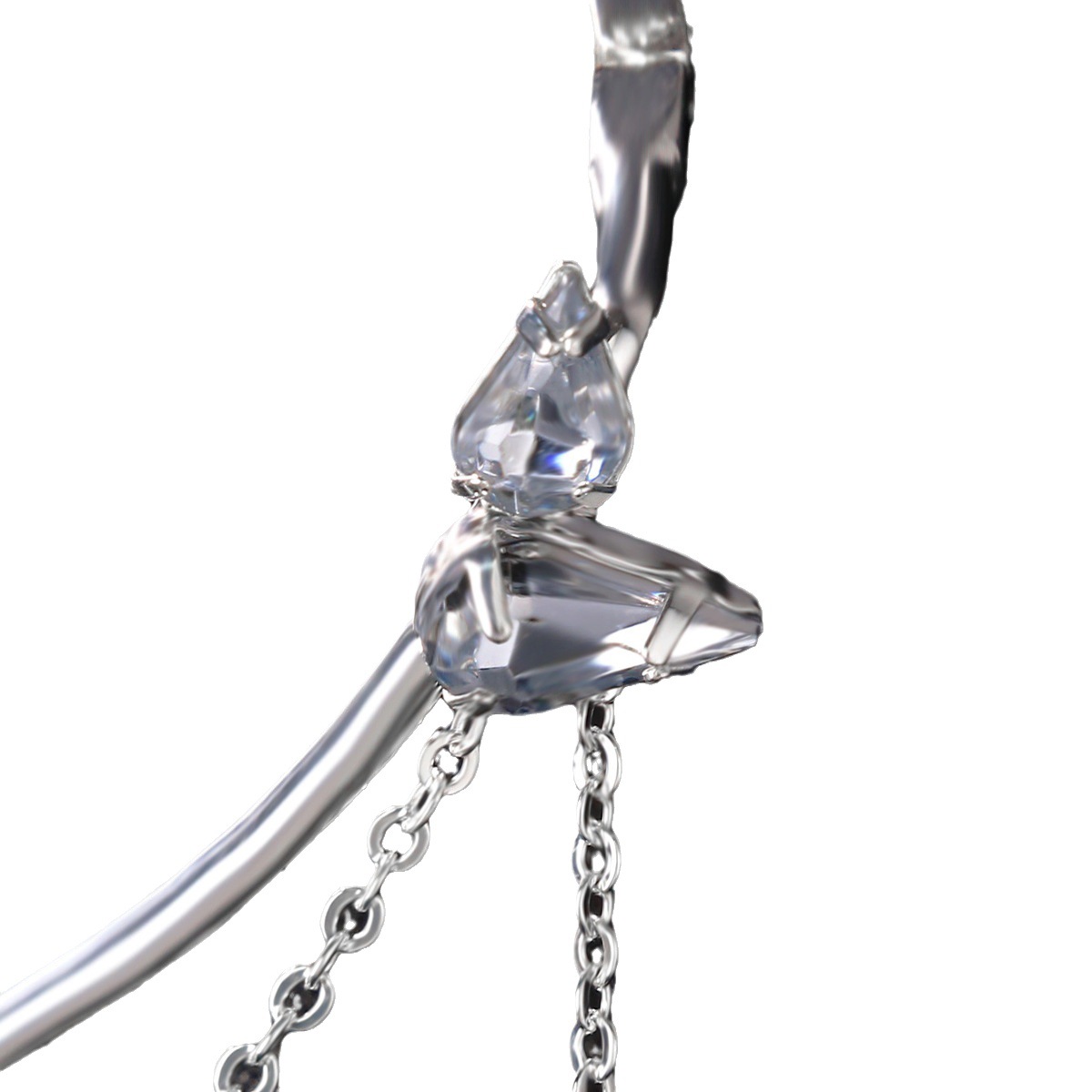 Moda nuevo rhinestone gafas Marco europeo y americano personalidad sin lente cadena colgante gafas marco accesorios de moda para mujeres