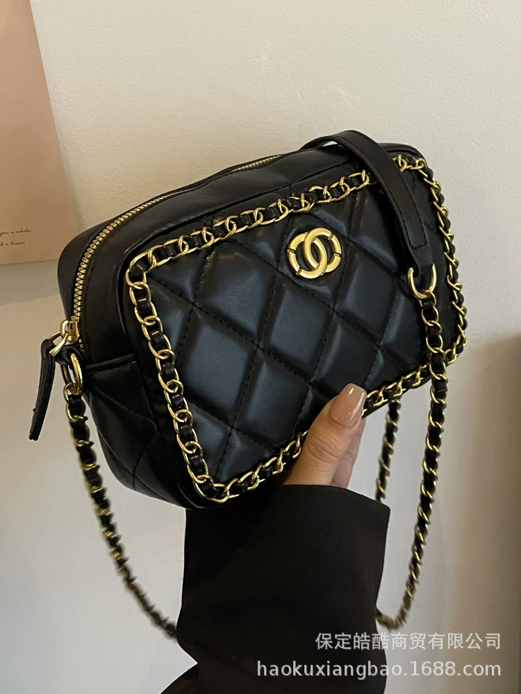 Маленькая сумочка через плечо, модный дизайн цепи, стиль Chanel, сумка на цепочке