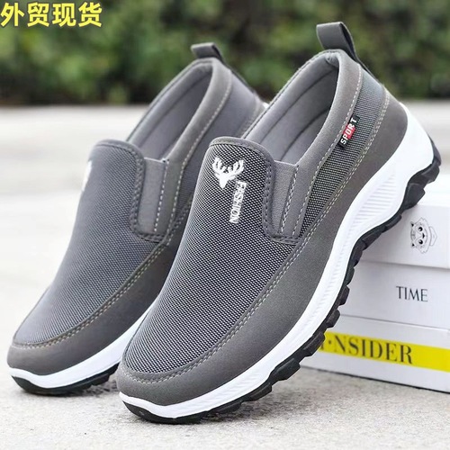 Spring new old Beijing cloth shoes, walking shoes, men's casual shoes, low-cut soft-soled canvas shoes, shoes for middle-aged and elderly people
