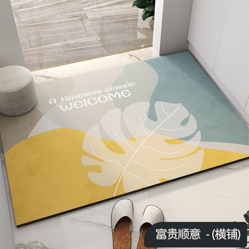 Entrance Door Floor Mat, Pvc Wipeable and Washable Door Mat, Household Entryway Carpet, Customizable and Non-Slip