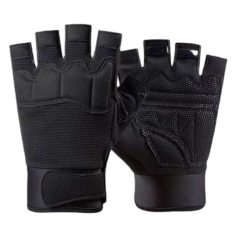Children's Half-Finger Tactical Gloves Men's Non-Slip Wear-Resistant Training Protective Paratroopers Riding Sports Gloves for 8-15 Years