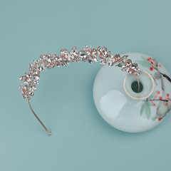 歐美跨境水鑽發箍女生手工製作合金頭箍氣質婚禮新娘頭飾髮飾批發