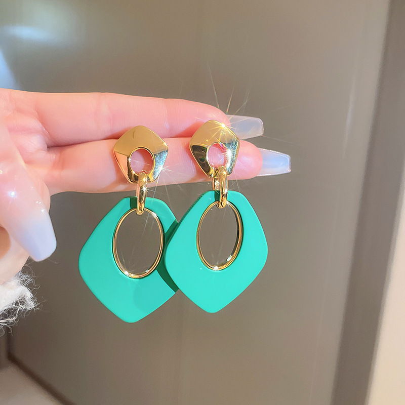 Fashion Geometric Arylic Copper Plating Drop Earrings 1 Pair