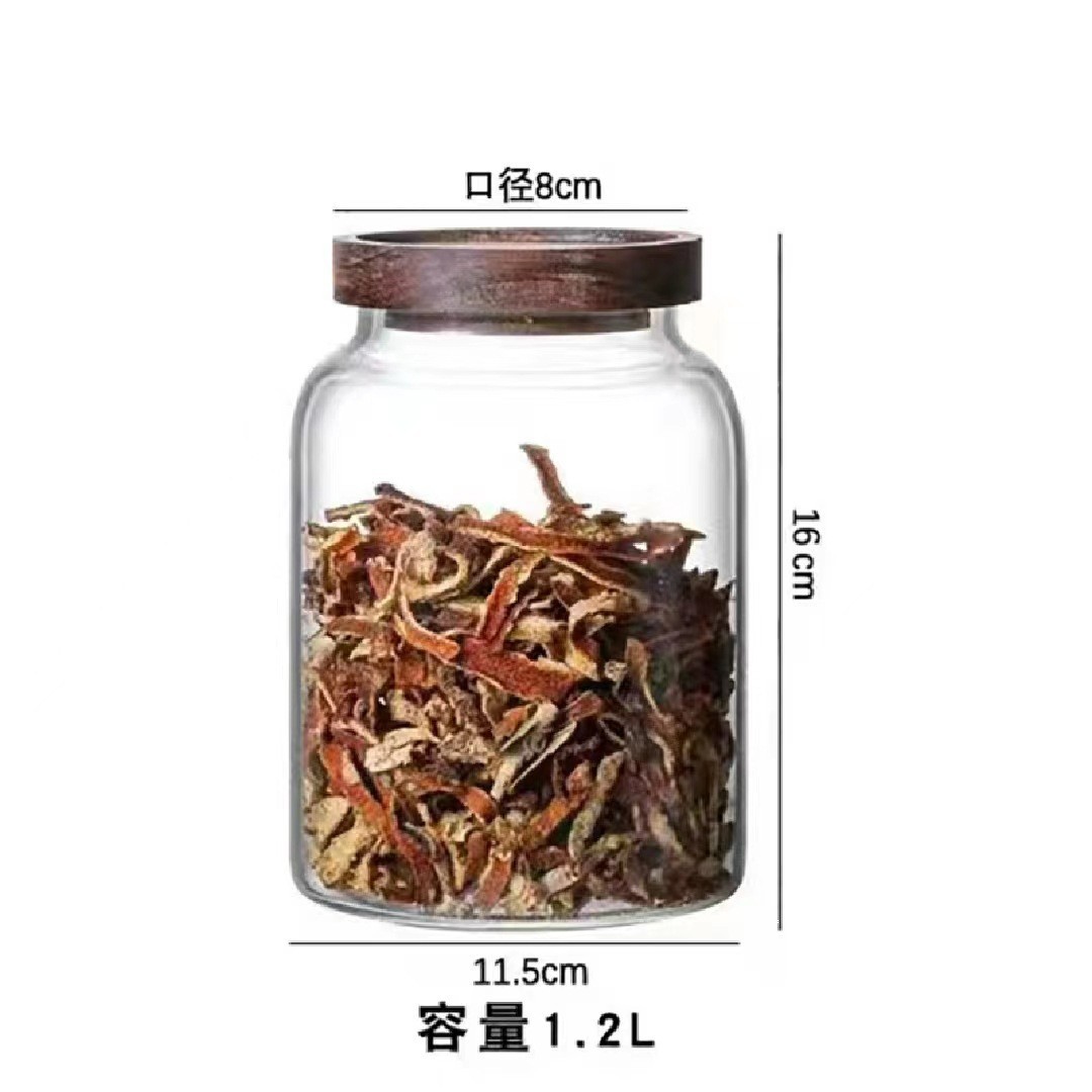 Tarro de vidrio para guardar cáscaras de mandarina, botella de exhibición de gran capacidad para medicina tradicional china, tarro hermético para granos, tarro de vidrio de borosilicato alto.
