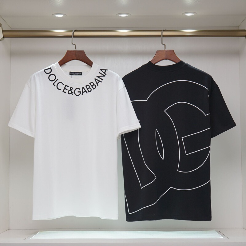 Fashion Trendy Brand 230g Double Yarn D Brand Summer Short-Sleeve T-Shirt Unisex Versatile Top with Classic Letter Print