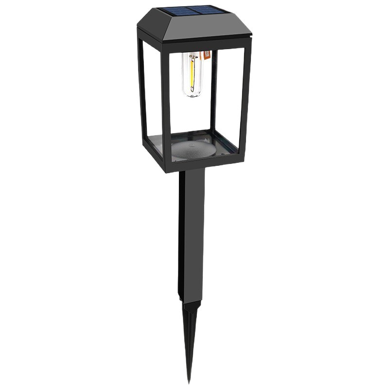 Fábrica transfronteriza al por mayor luz solar caliente lámpara de alambre de tungsteno cuadrada lámpara de césped impermeable lámpara de patio exterior