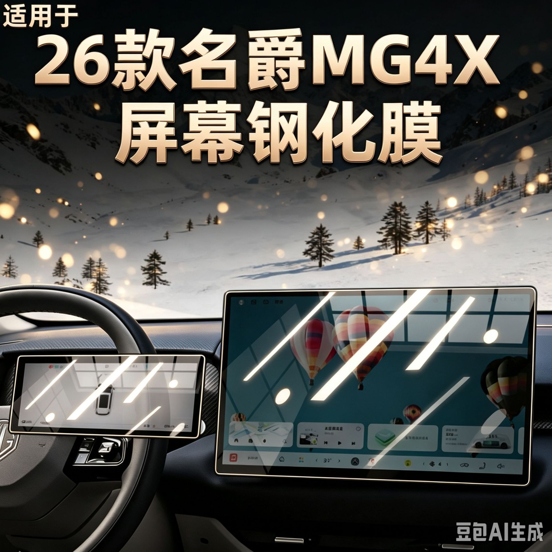 Suitable for 26 models of MG4 central control screen tempered film, MG4 navigation film, car interior accessories, modification parts