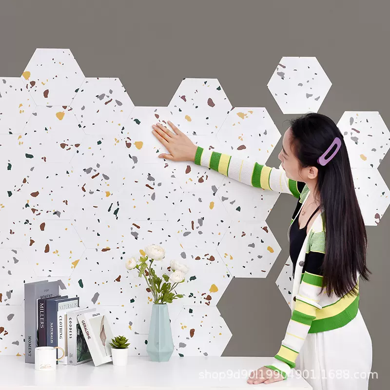 现代简约客厅卧室墙面装饰PVC防水防污墙贴家居防火阻燃