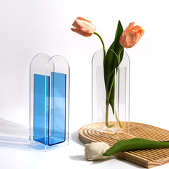 アクリル花瓶シンプルな装飾透明花器リビングテーブル水培生け花器ミニins置物卸売り