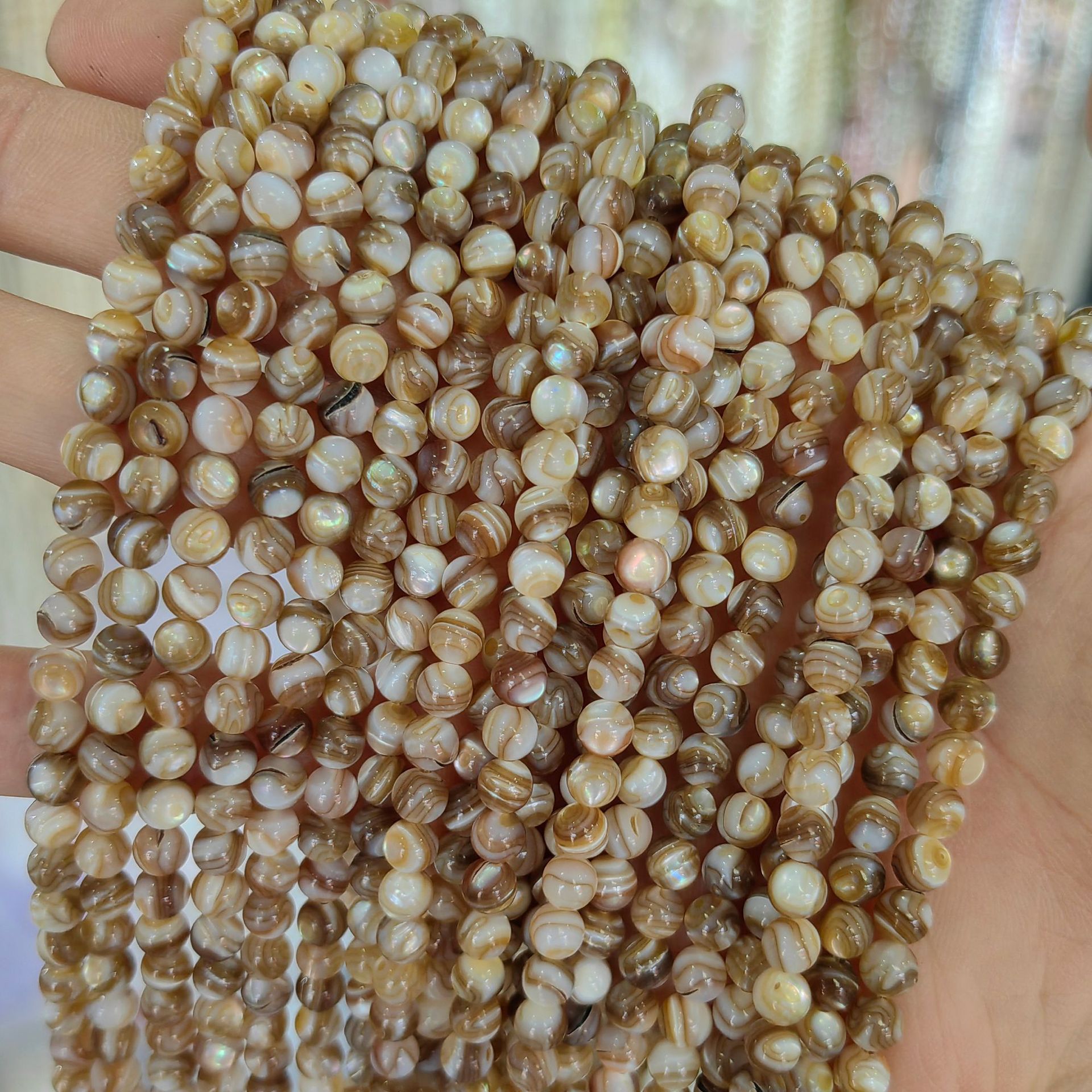 Cáscara de agua dulce natural Caracol herradura plato amarillo concha de perlas redondas cuentas sueltas semiacabados accesorios de joyería DIY image 20