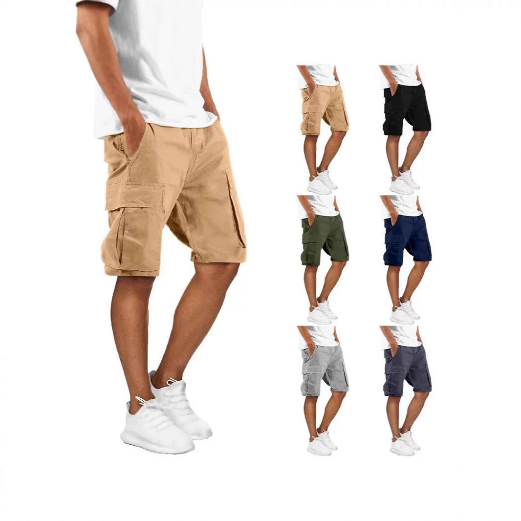 2025 Spring New European and American Cross-Border Foreign Trade Men's Cargo Shorts Sports Casual Multi-Pocket Cargo Pants Men