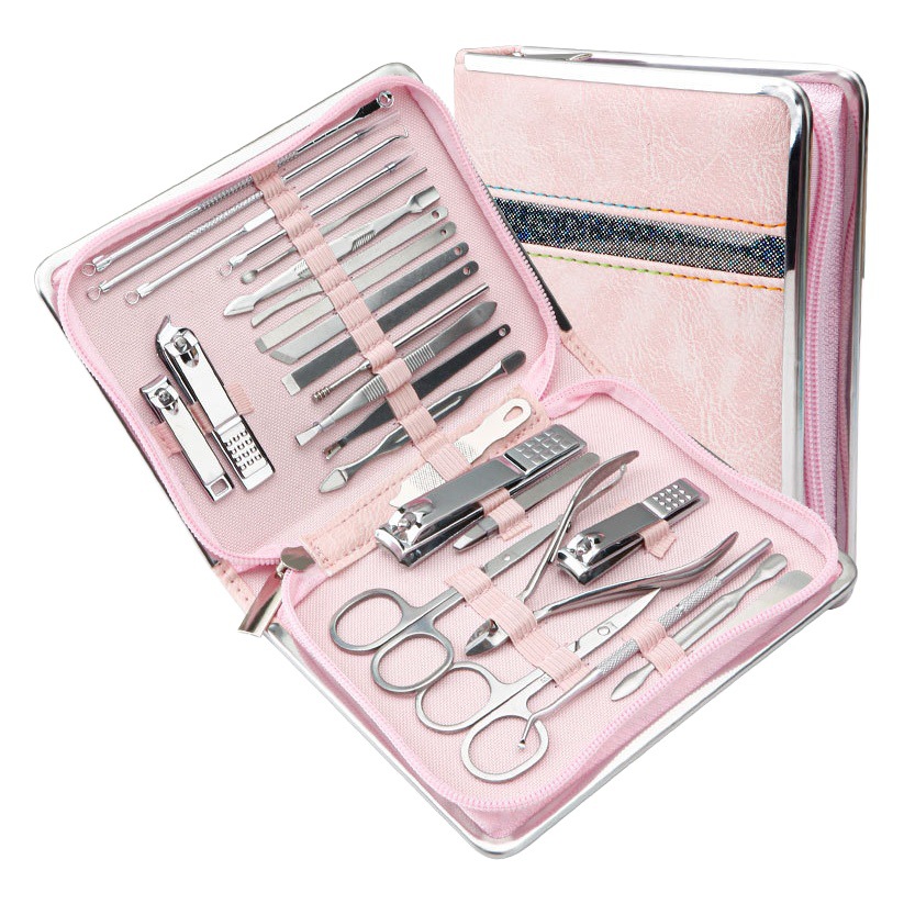 Nail Clippers traje 26 unidades cortaúñas conjunto completo herramientas de uñas pedicura cuchillo hogar damas cortaúñas traje al por mayor